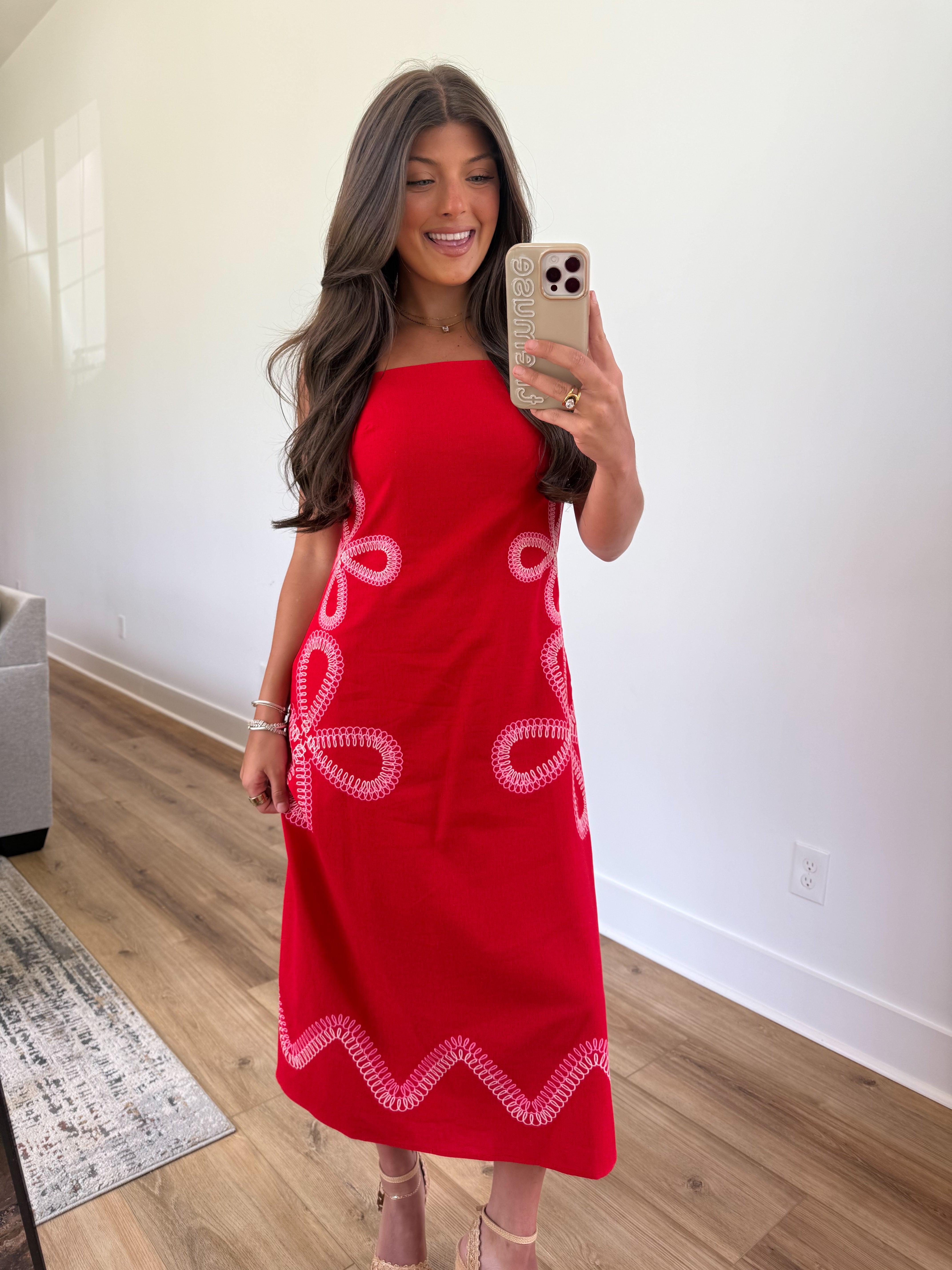 Summer Cherry Midi Dress