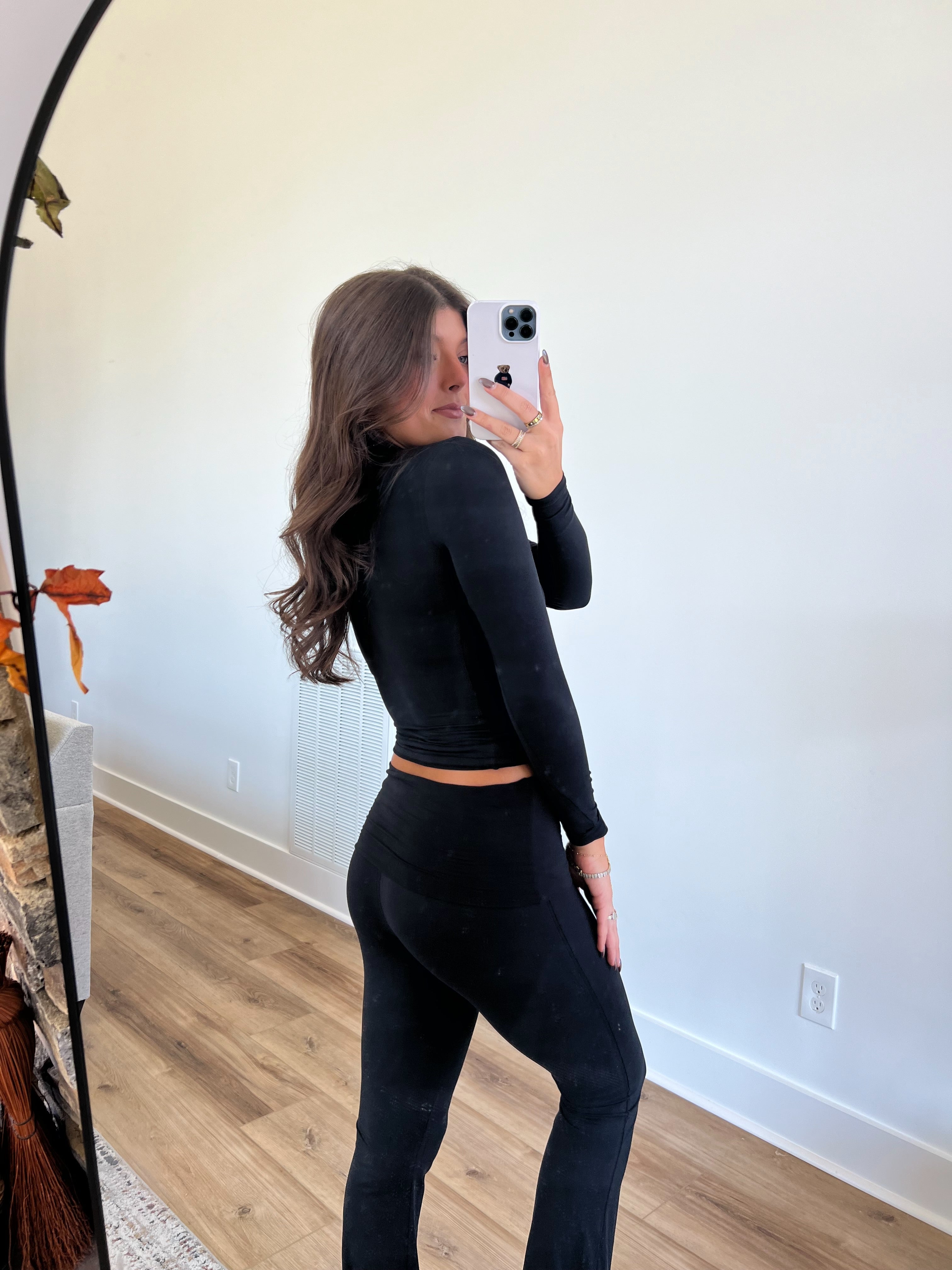 Princess Black Fold Over Leggings Set