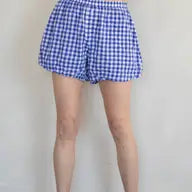 Blue Gingham Bubble Boxer Shorts