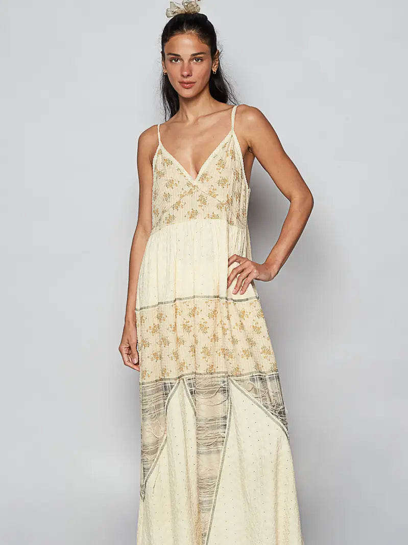 Vintage Work Maxi Dress (Cream)