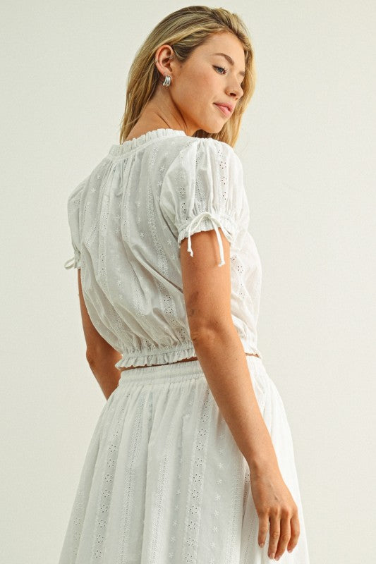 Sweet Eyelet Skirt Set