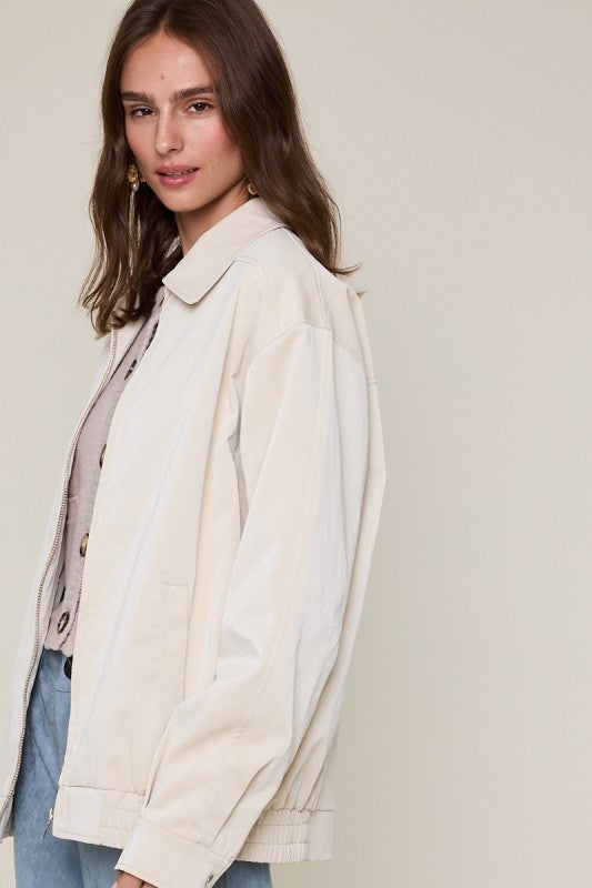 Ecru Leather Jacket