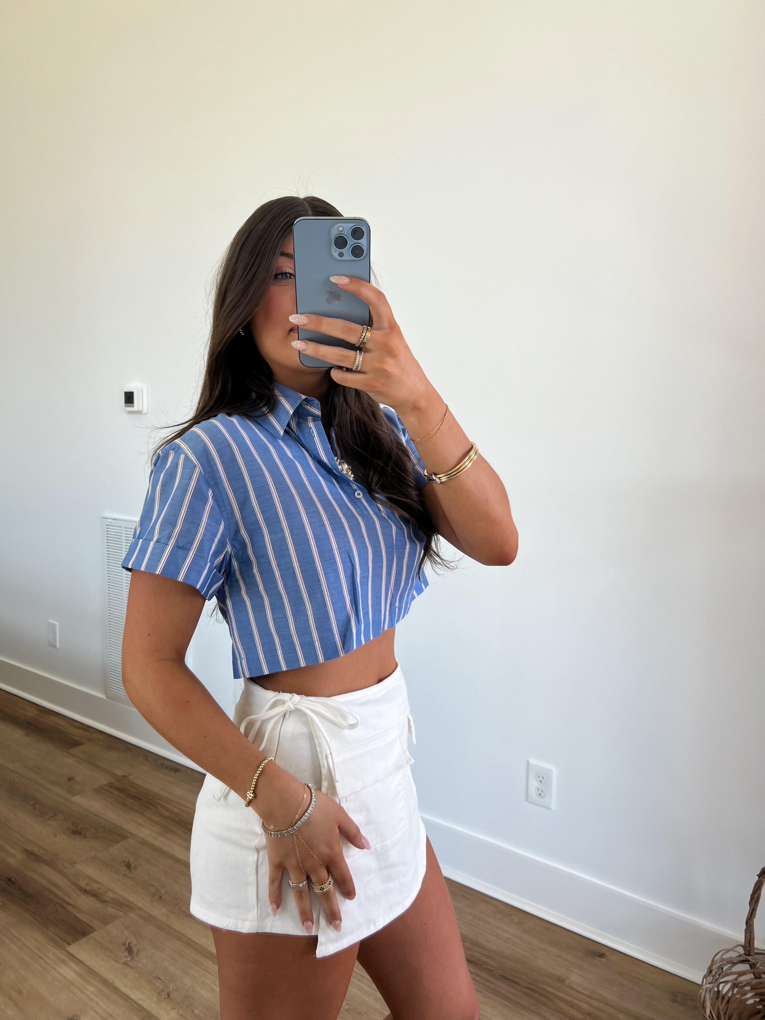 (Blue) Bella Stripe Top
