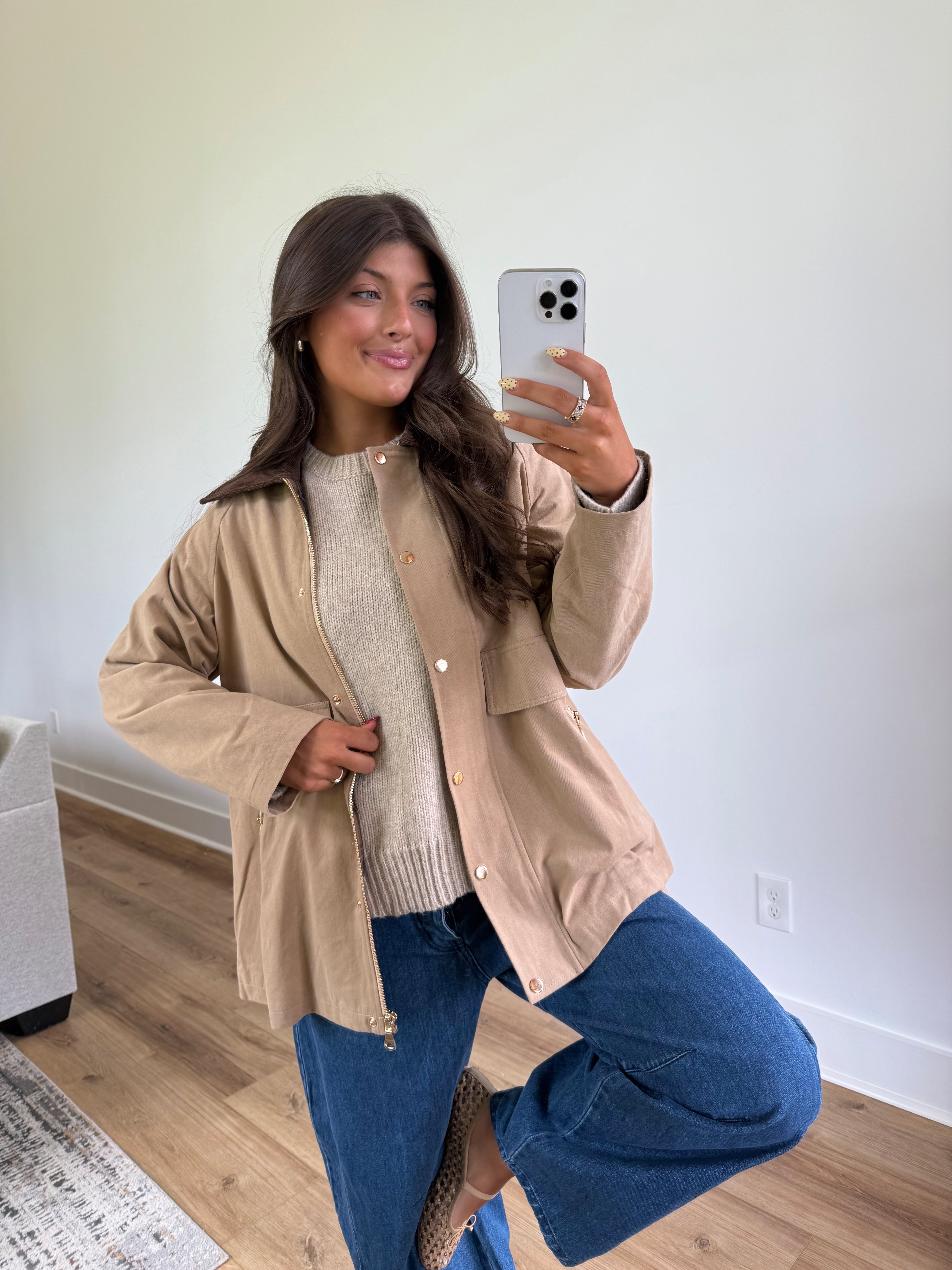 Beige Barn Jacket (Plaid Inside)