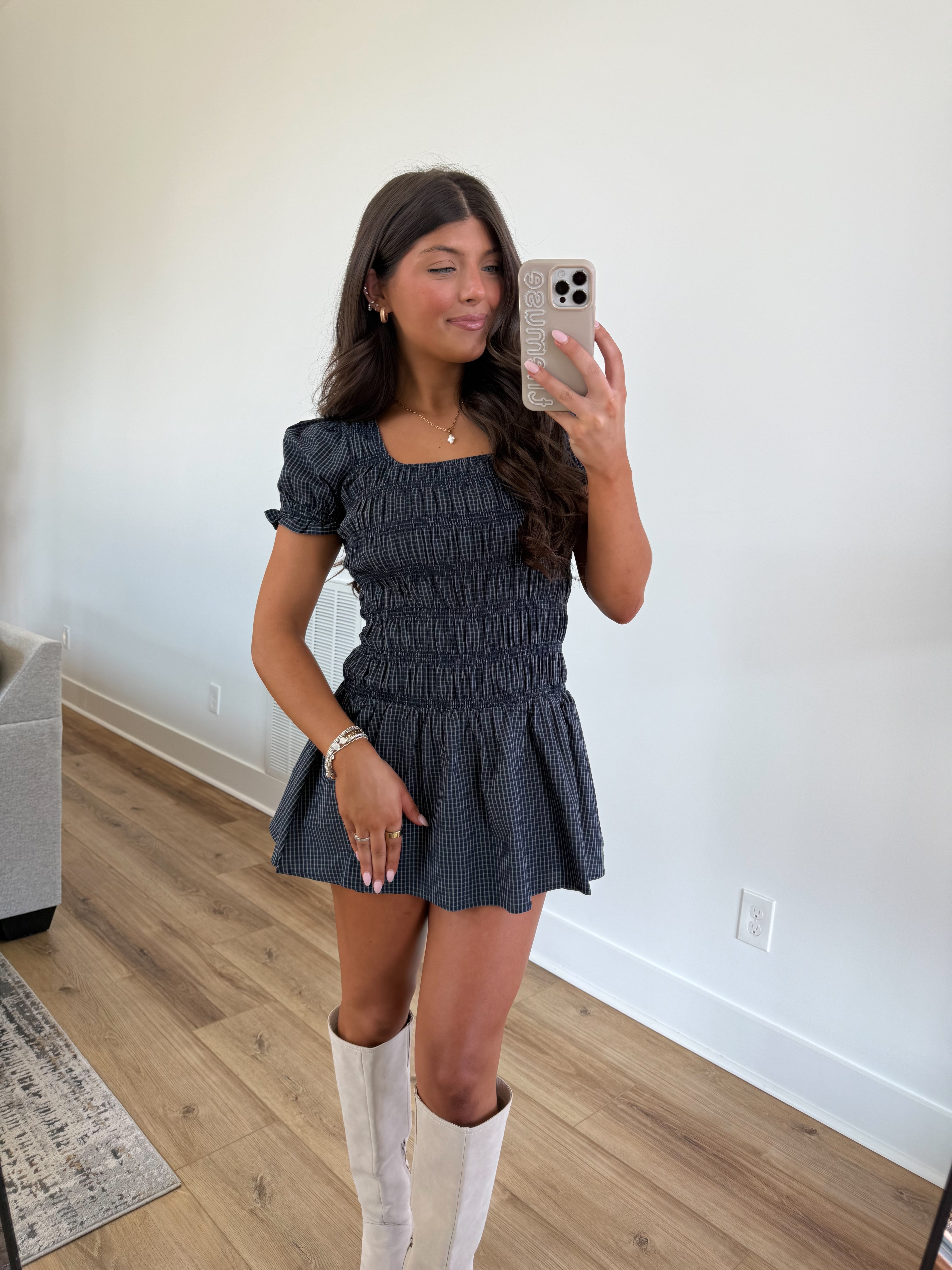 Navy Ruched Romper