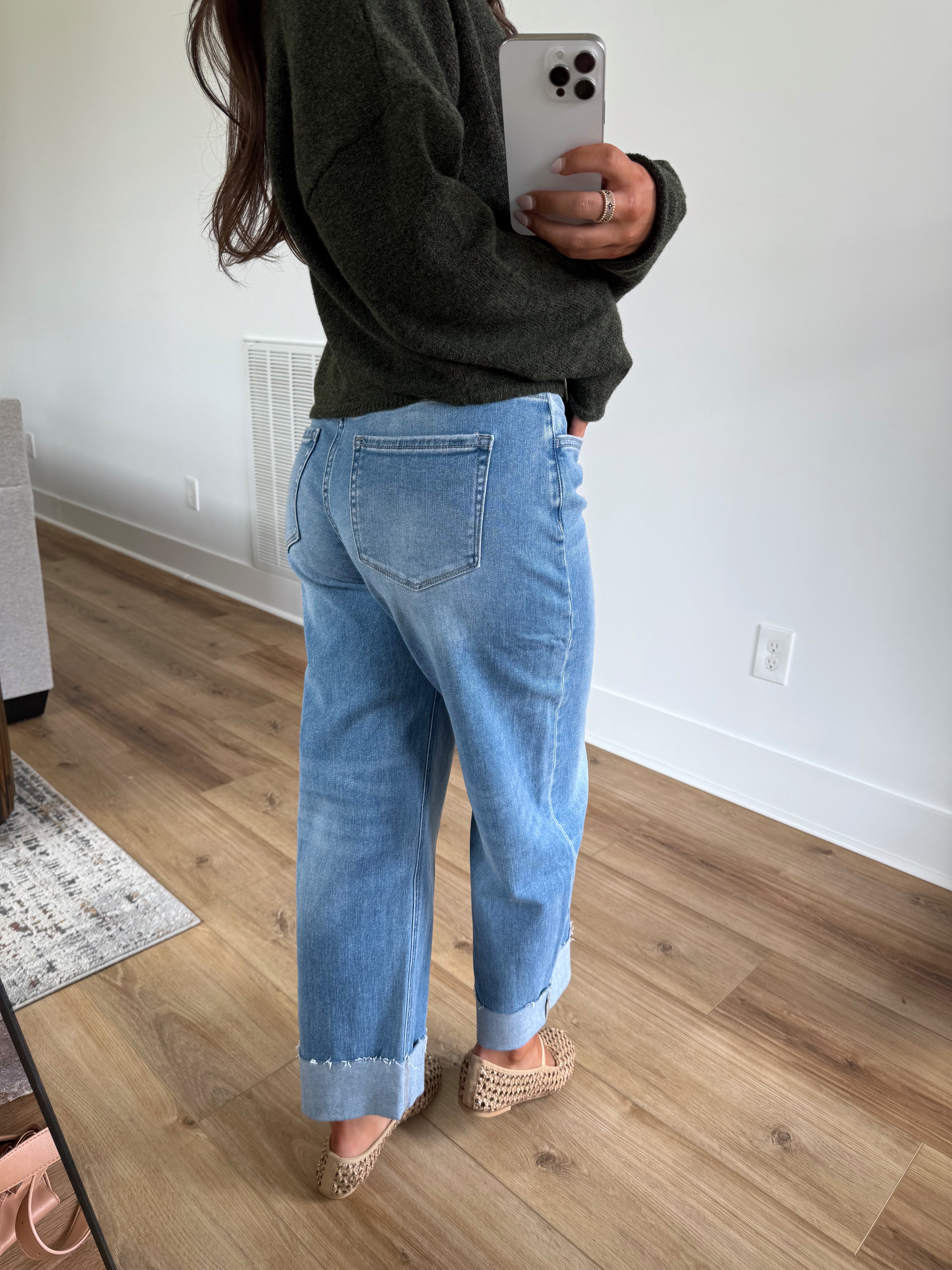 Cuffed Barrel Jeans