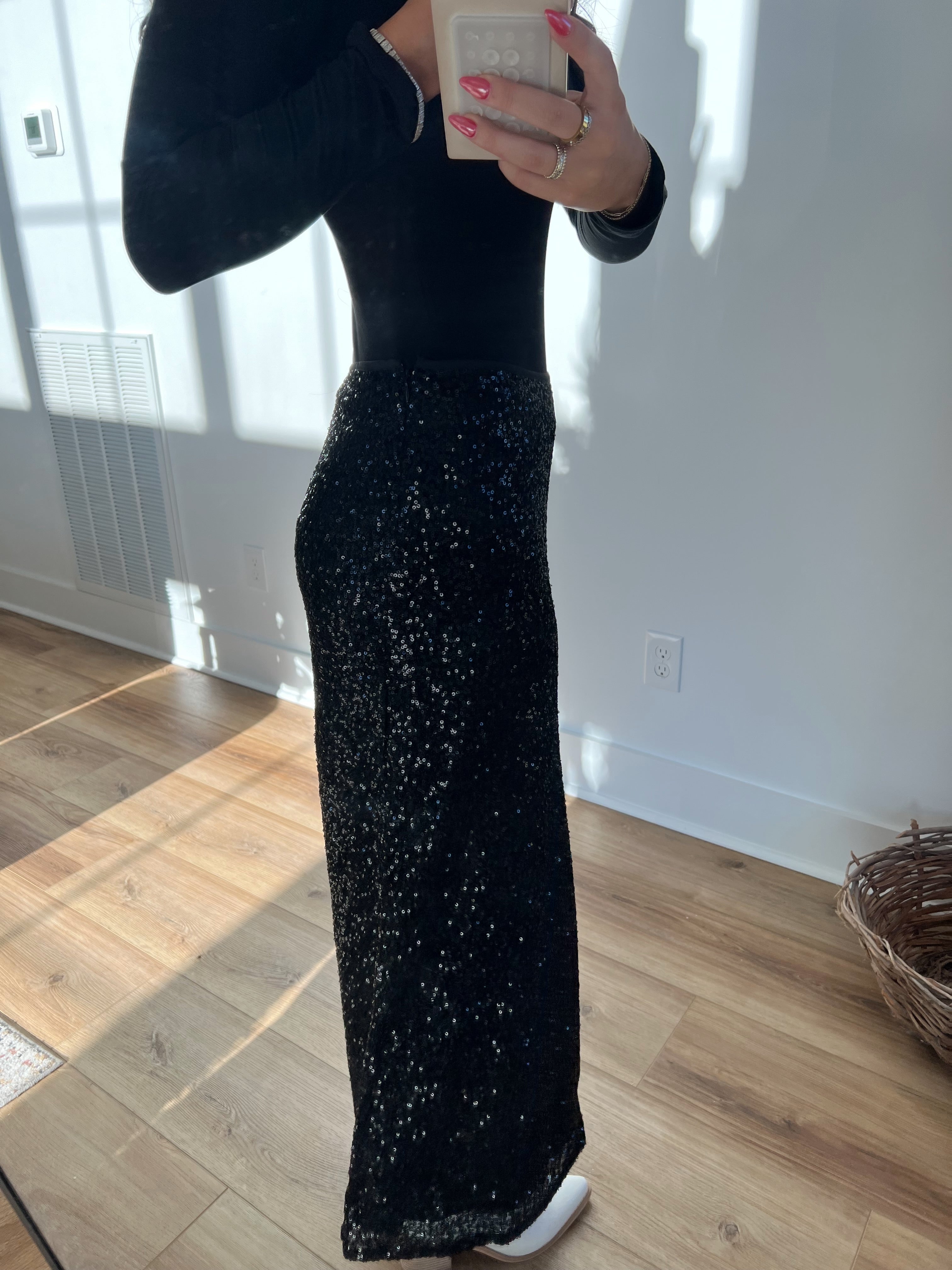 Sequin Maxi Skirt