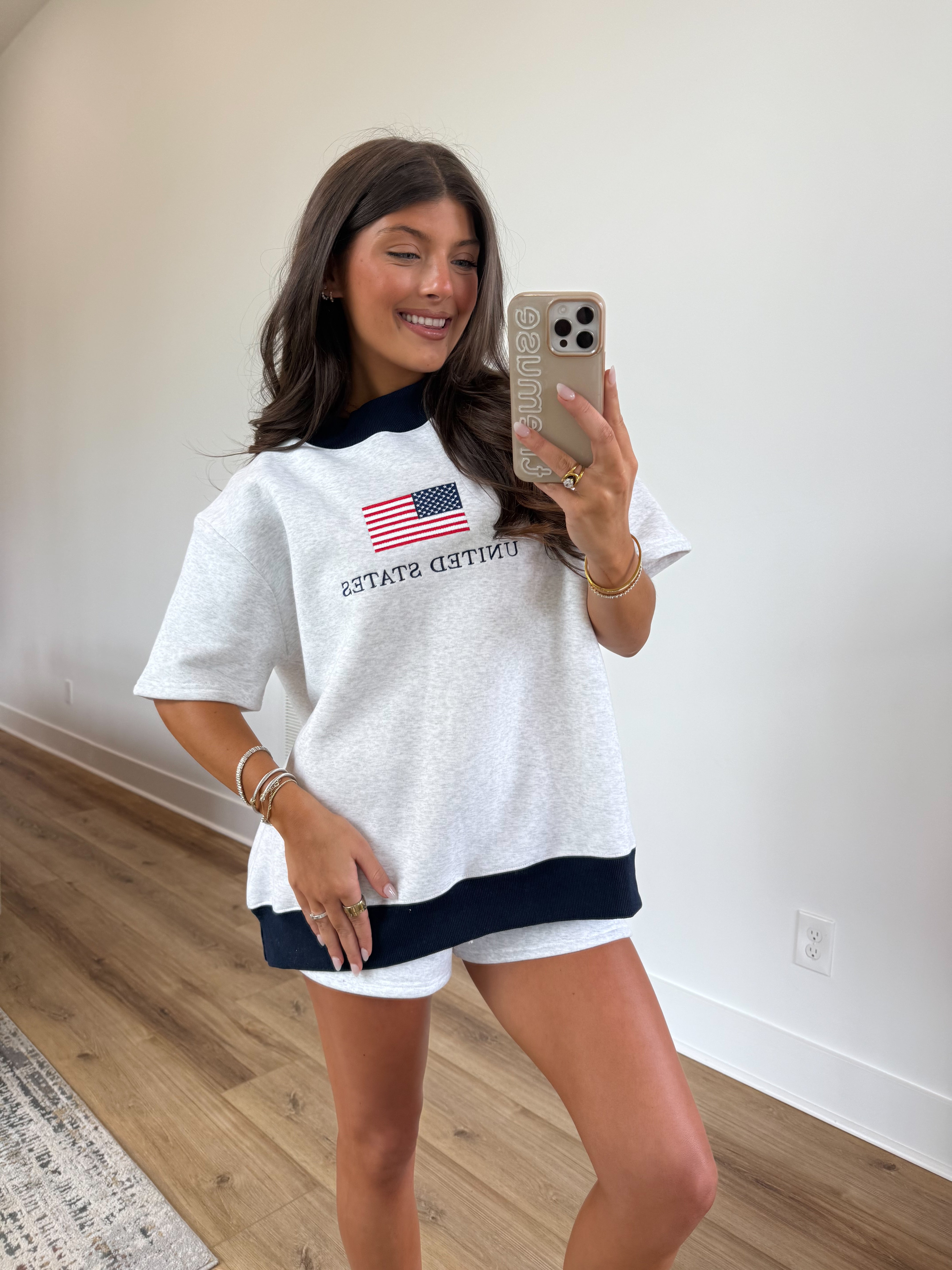 USA Mockneck Sweatshirt Tee