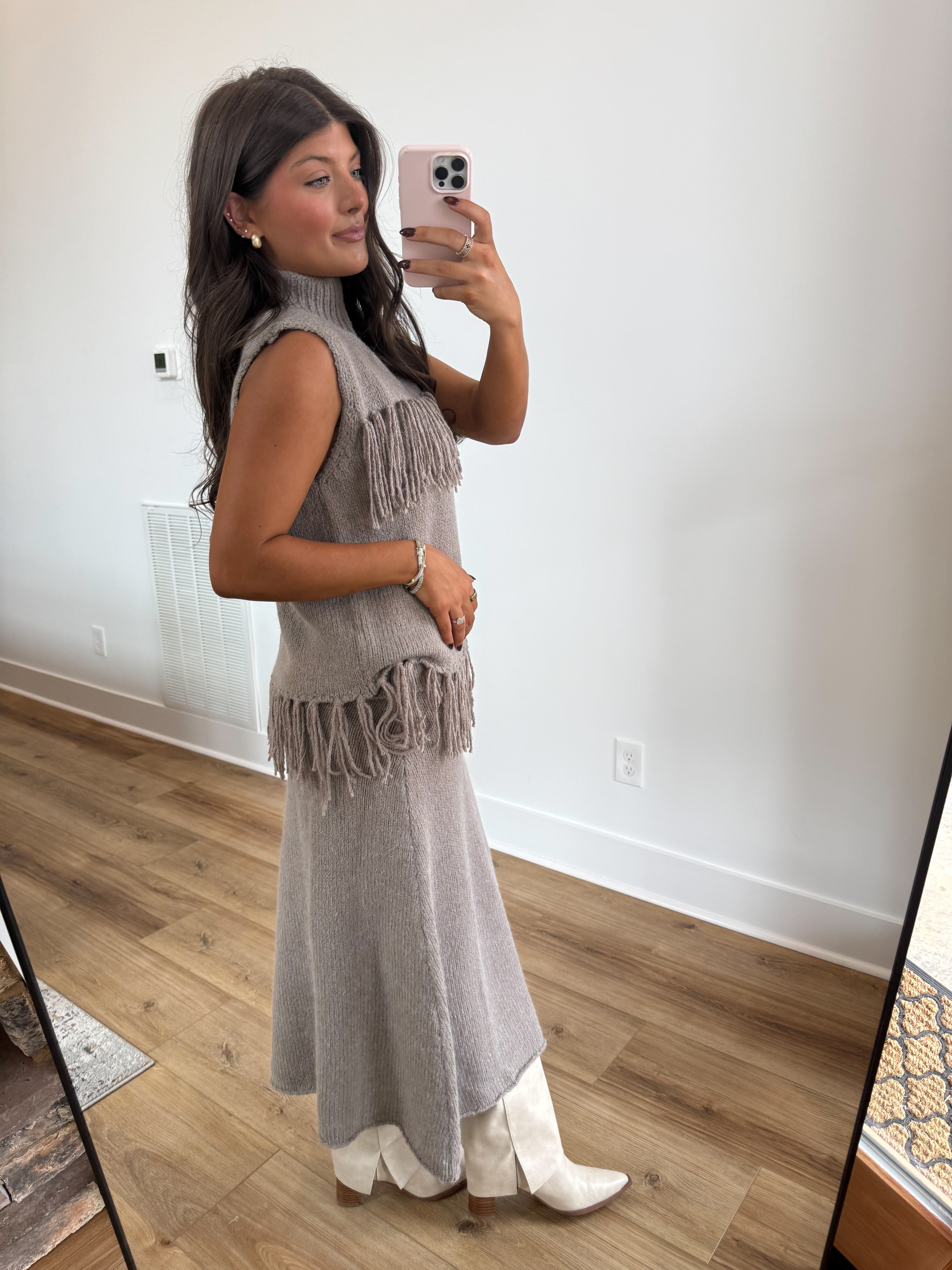 Thankful Fringe Skirt Set