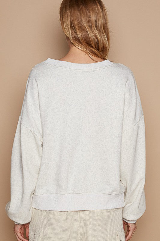 Oatmeal Reversible Criss-Cross Sweater