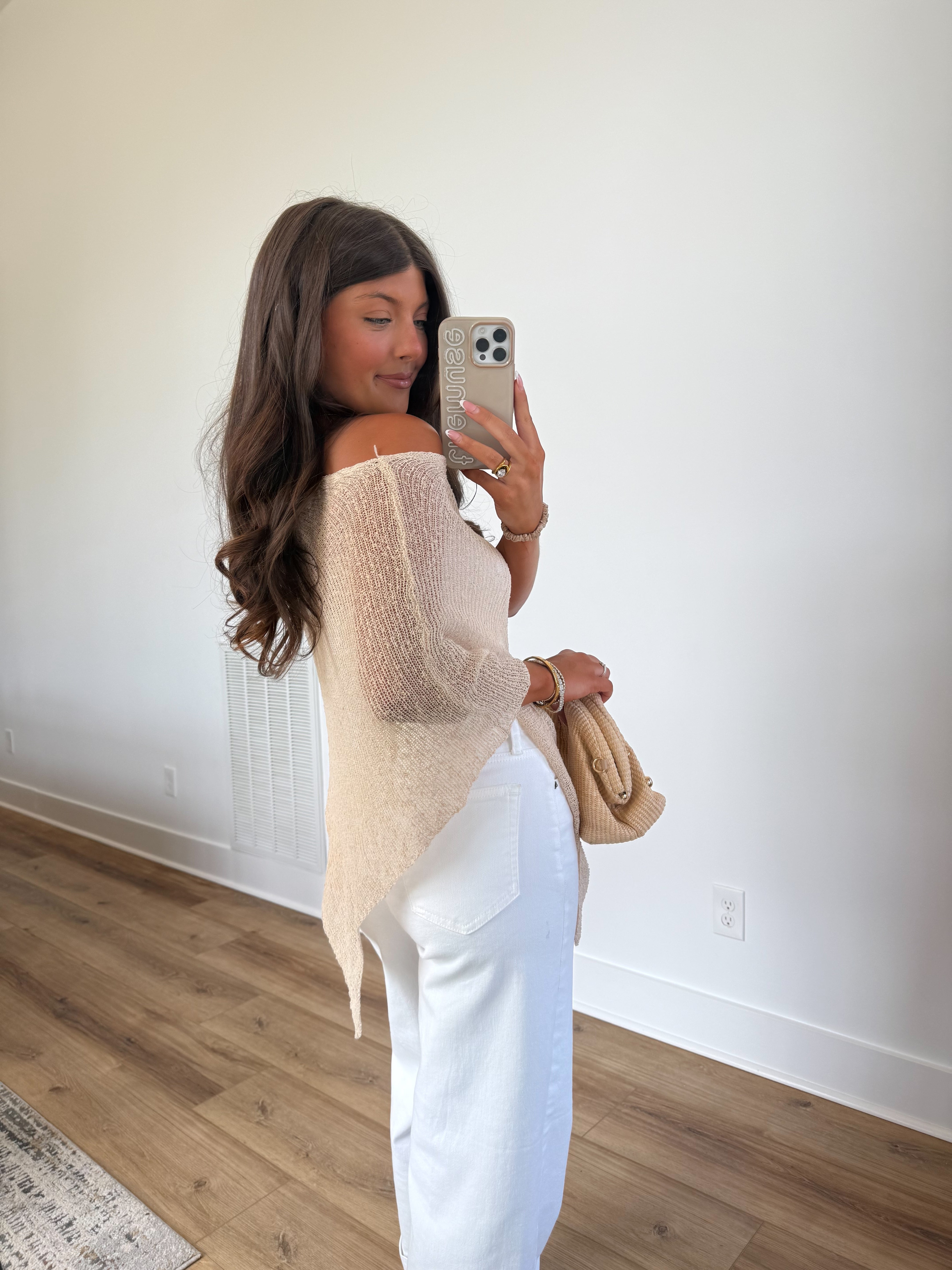 Beige Poncho Top