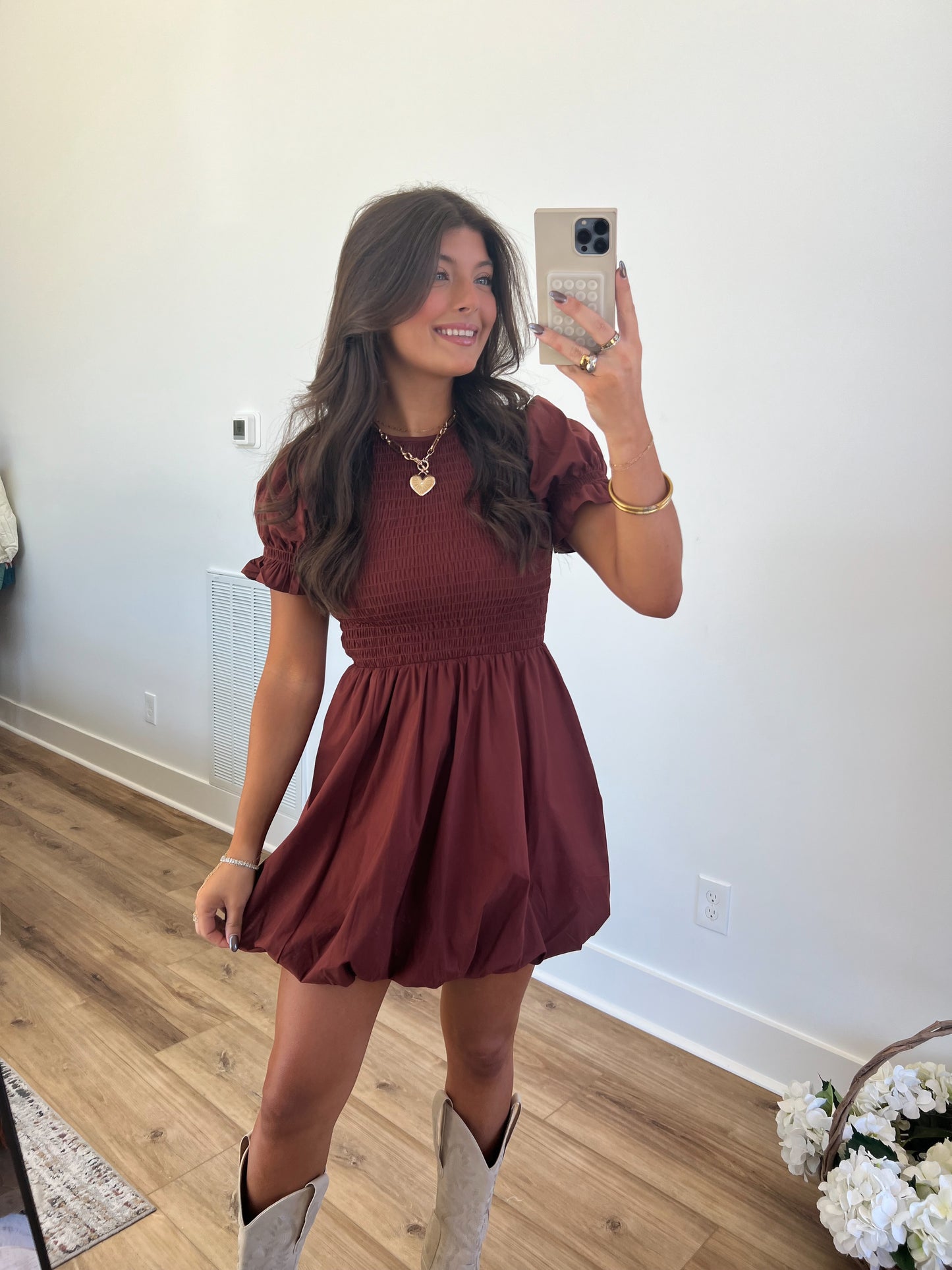 Burgundy Bubble Dress