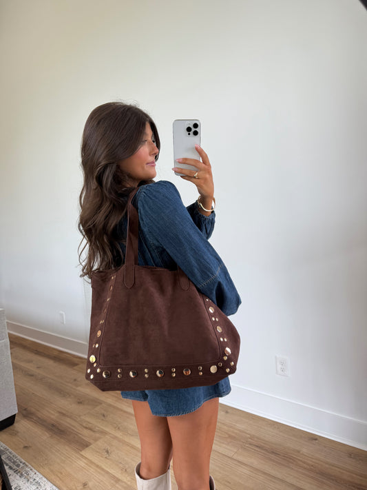 Gilmore Suede Tote (Chocolate)