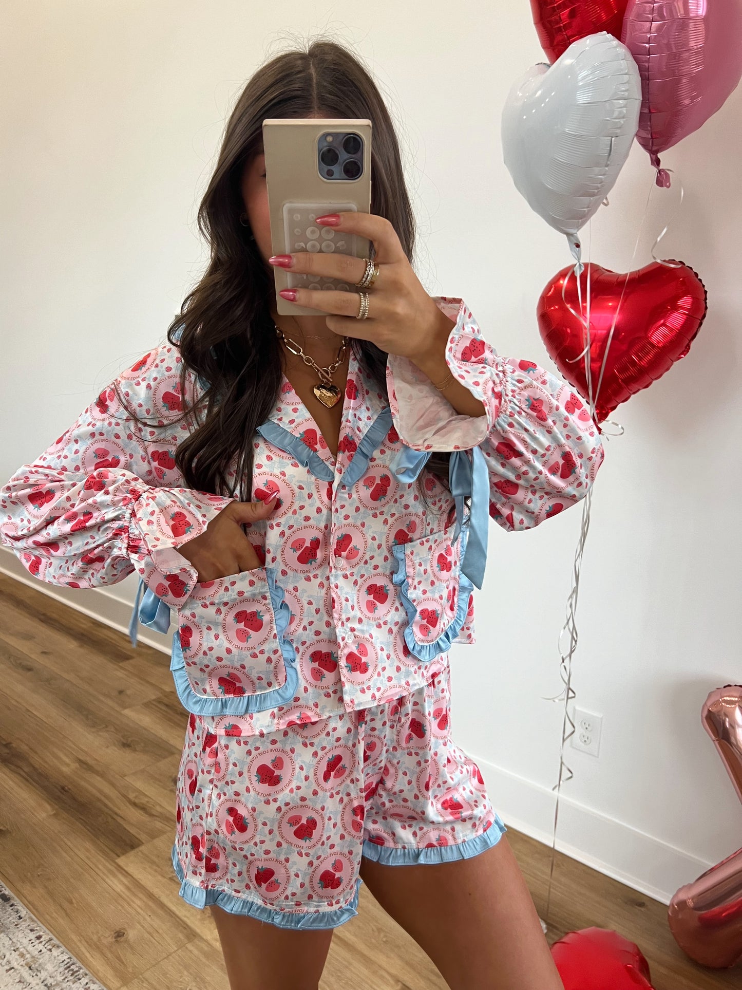 Strawberry Silk Pj Set