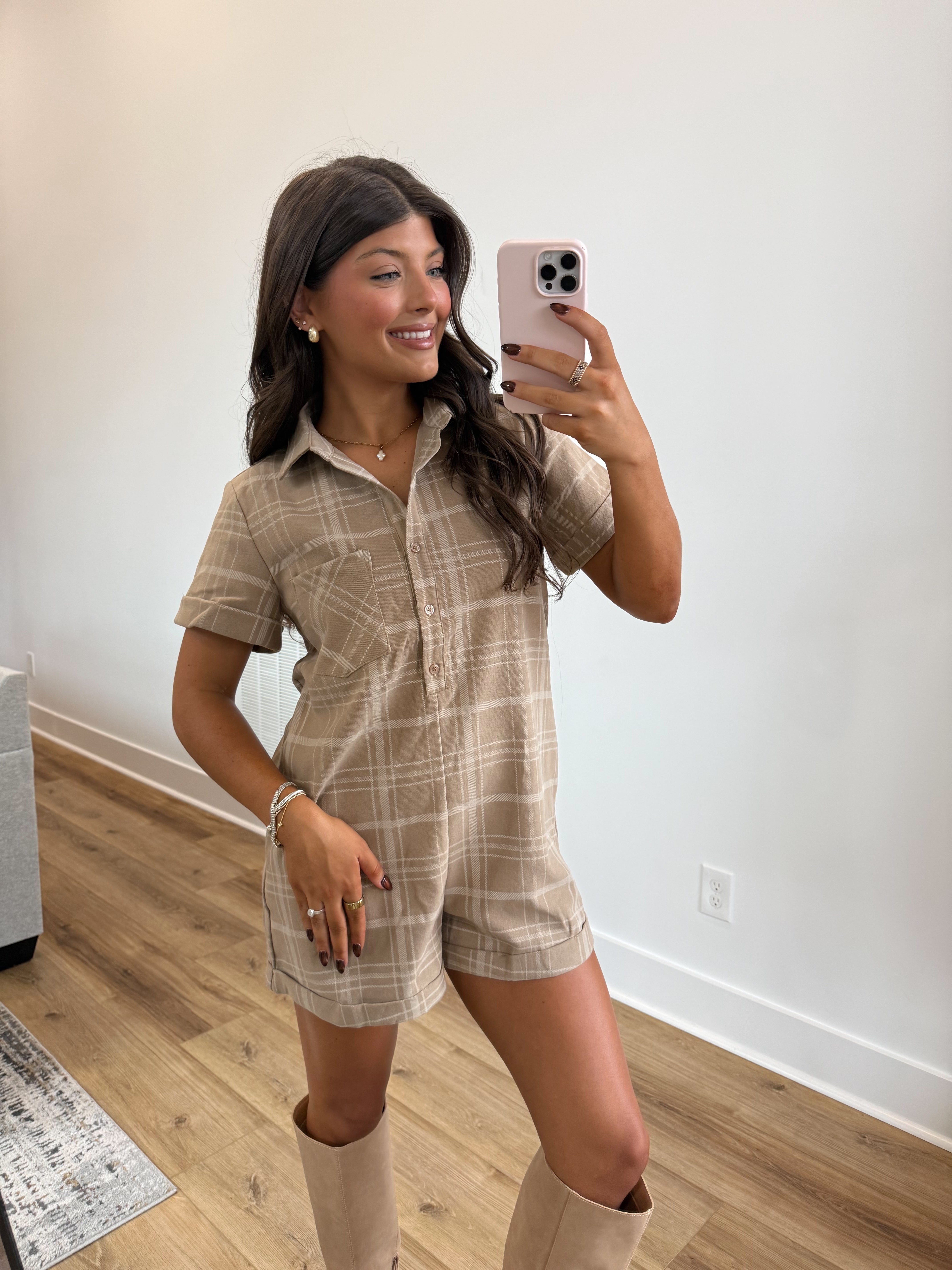 Cream Country Roads Romper