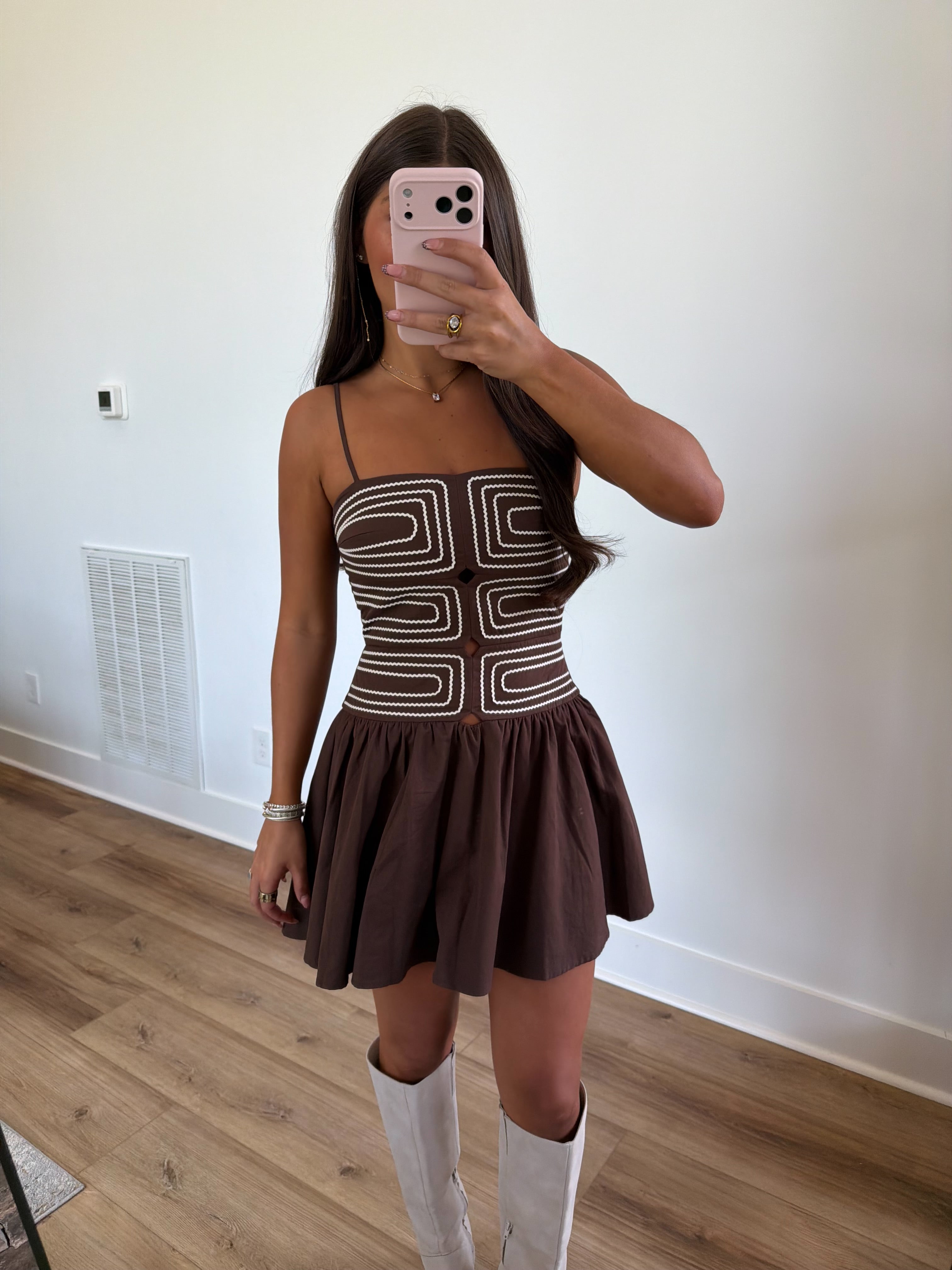 Pippa Mini Dress (Brown)