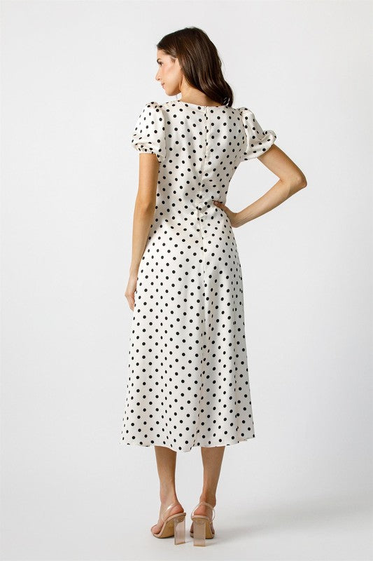 Emelie Polka-Dot Midi Dress