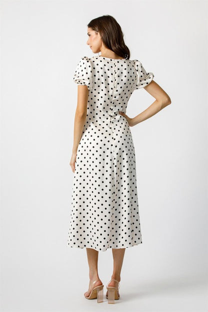 Emelie Polka-Dot Midi Dress