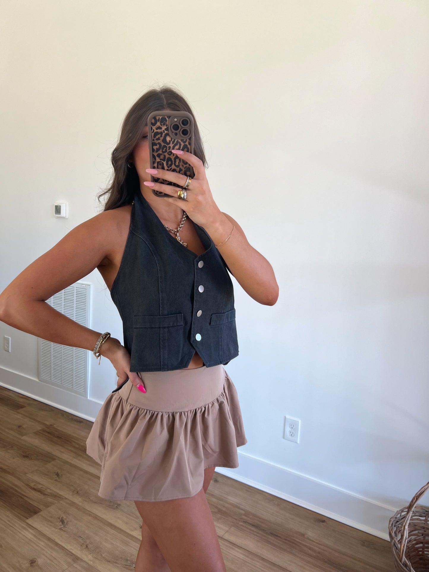 Vintage Blue Denim Halter Top