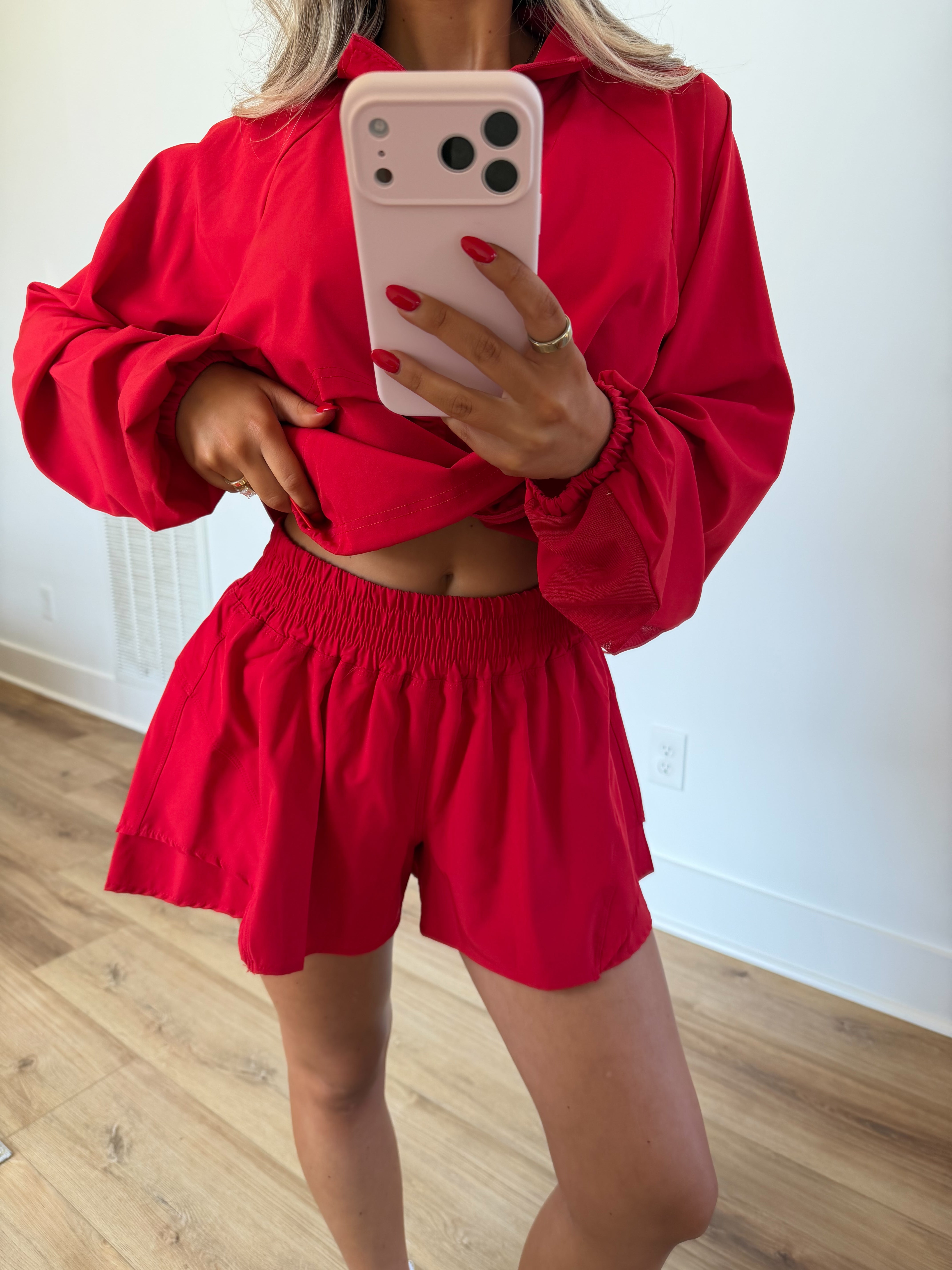 On The Move Windbreaker Set (Red)