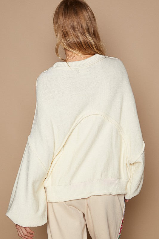 Cream Cozy Balloon Sleeve Sweater