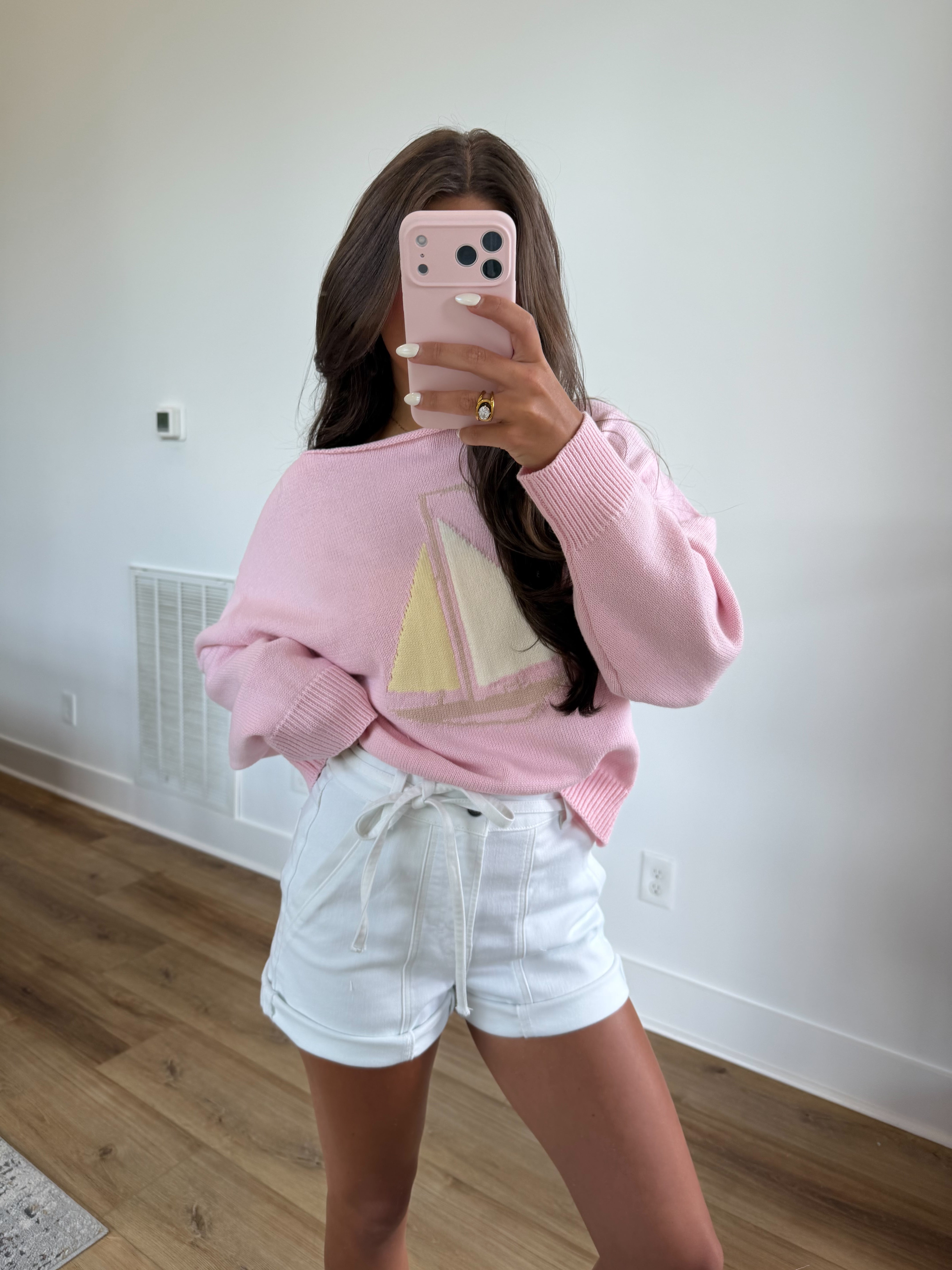 Sail Boat Neck Sweater