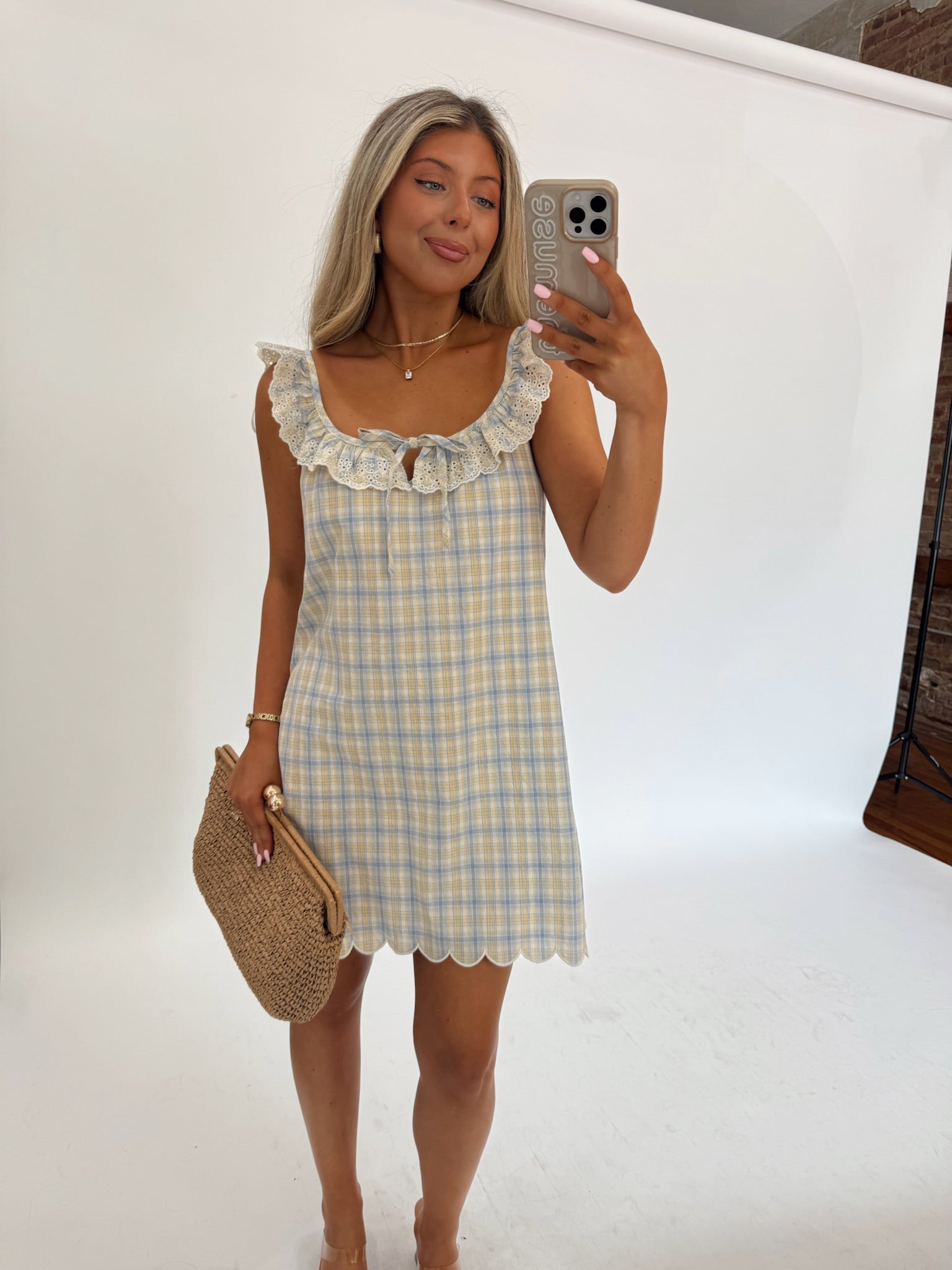 Honey & Sky Plaid Mini