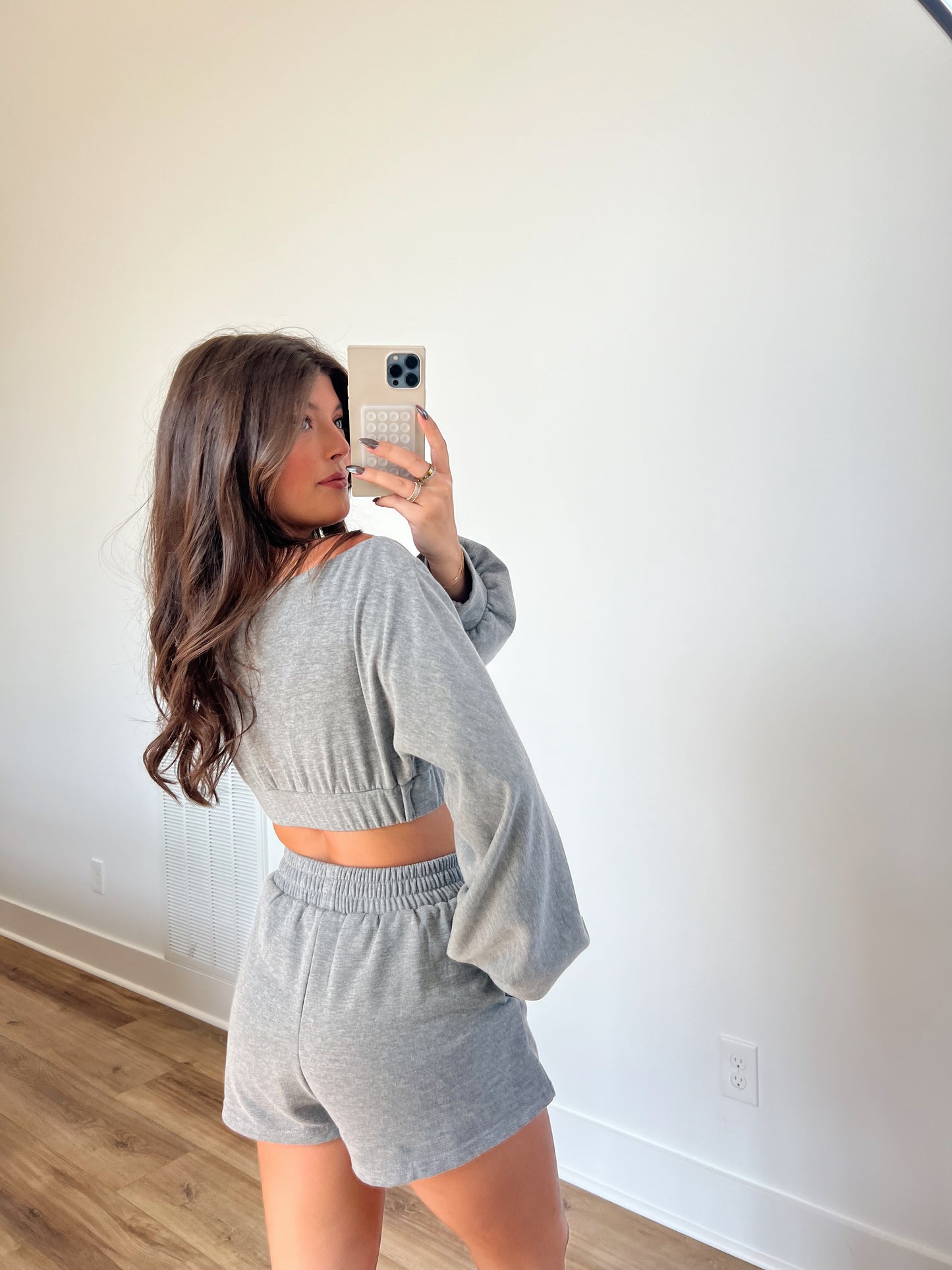 Off The Shoulder Cropped Top and Shorts Set