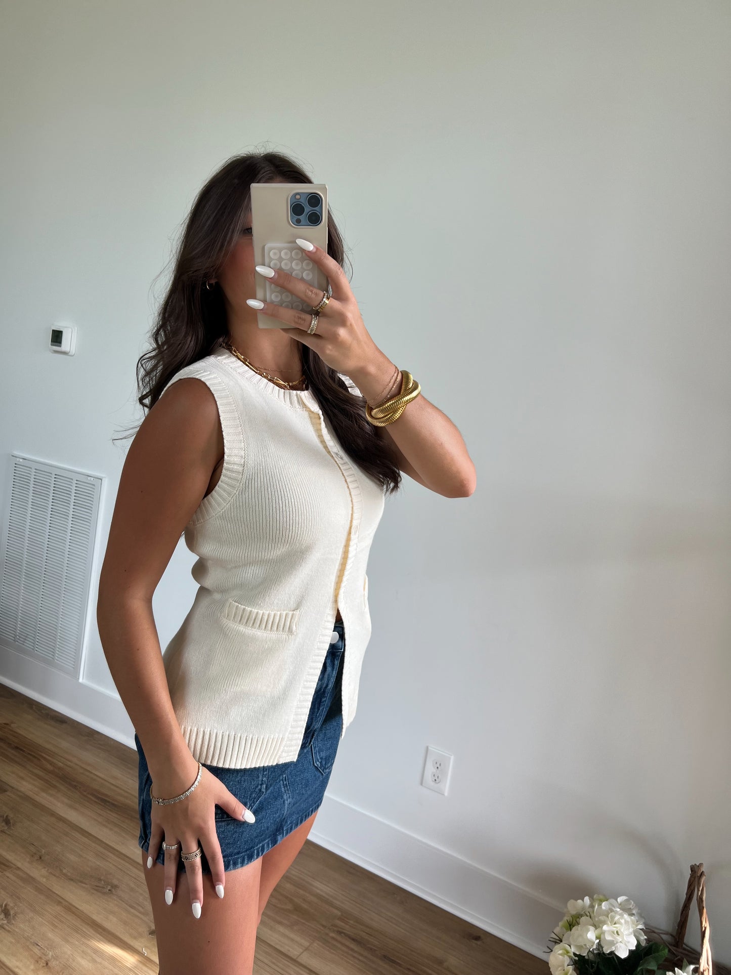 Button Down Cream Top