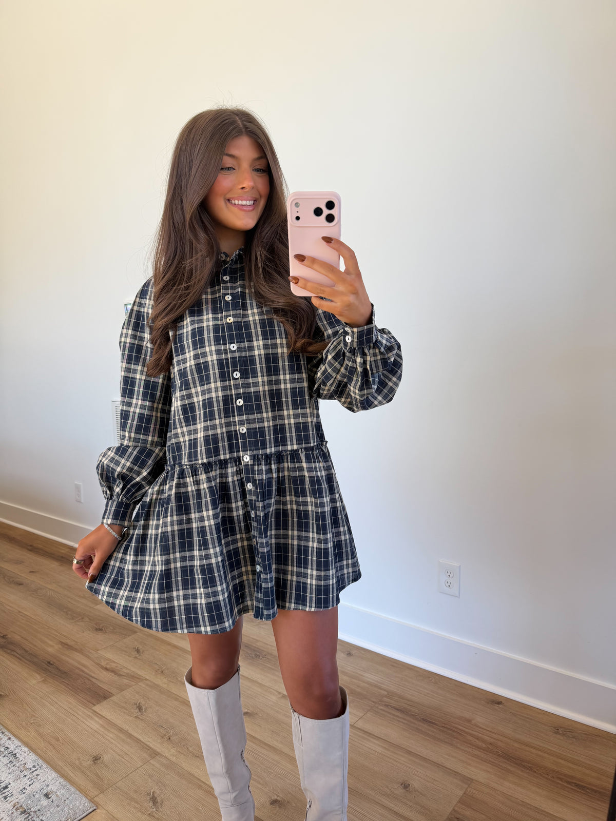 Fin Gingham Fall Dress