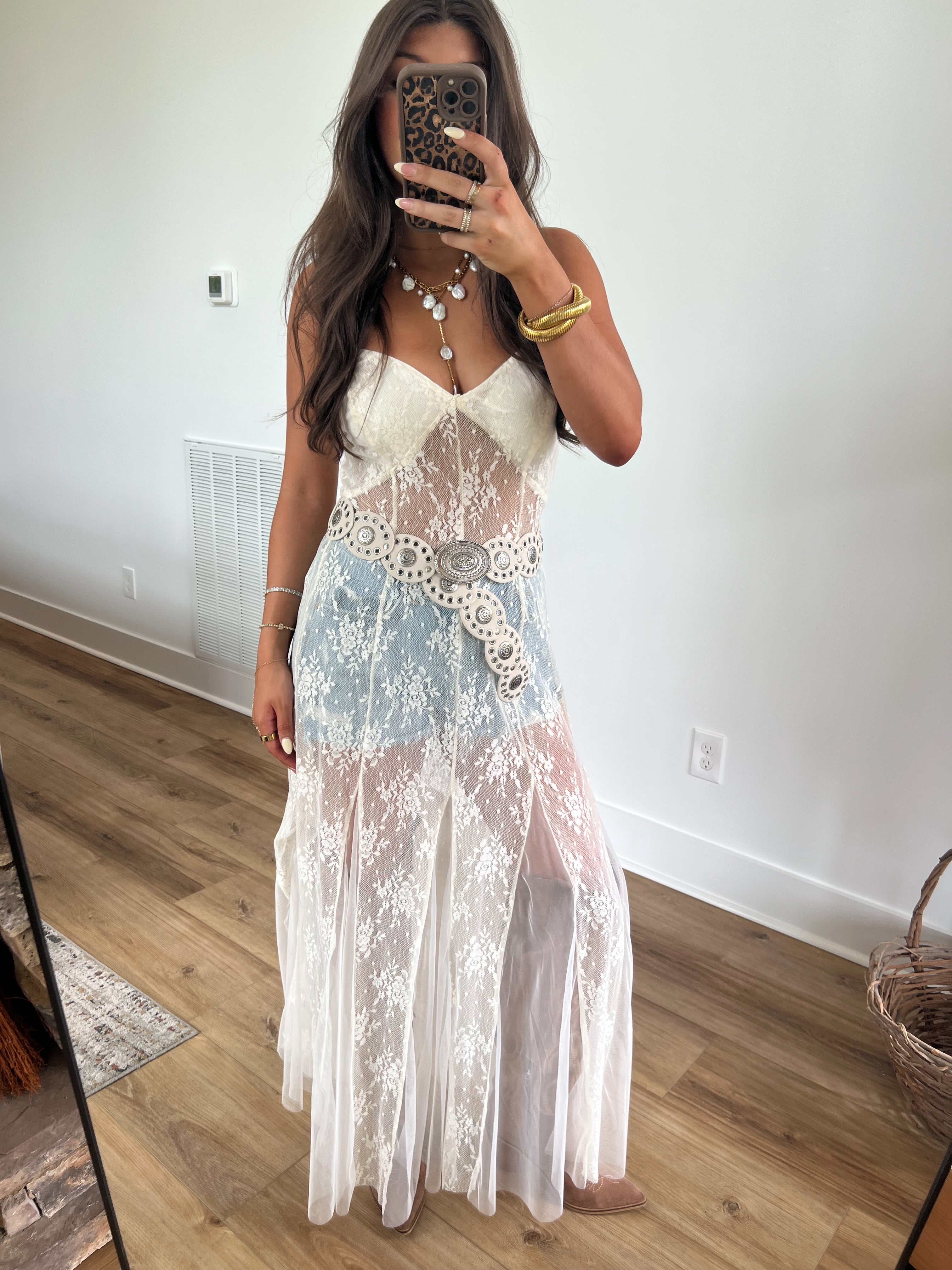 Sheer Lace Layering Top (Cream)