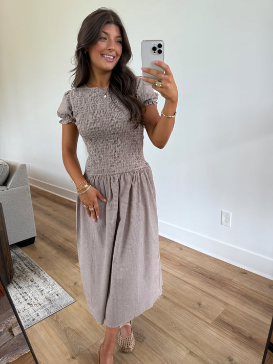 Chestnut Check Dress