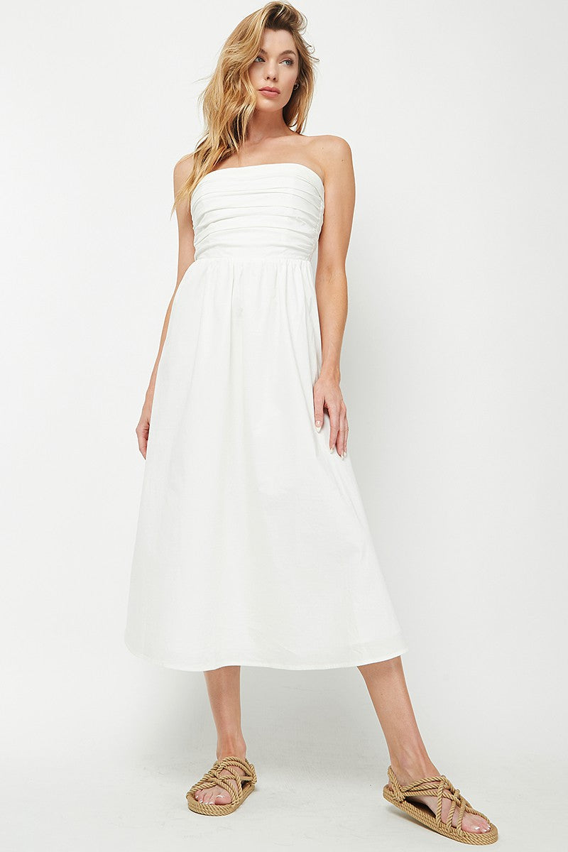 The Nantucket Strapless Dress (White)