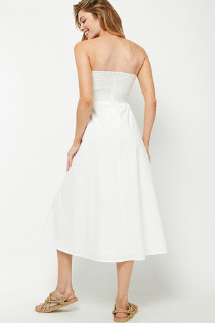 The Nantucket Strapless Dress (White)