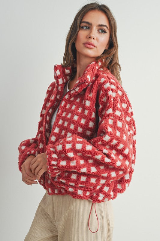 Cherry Check Fleece
