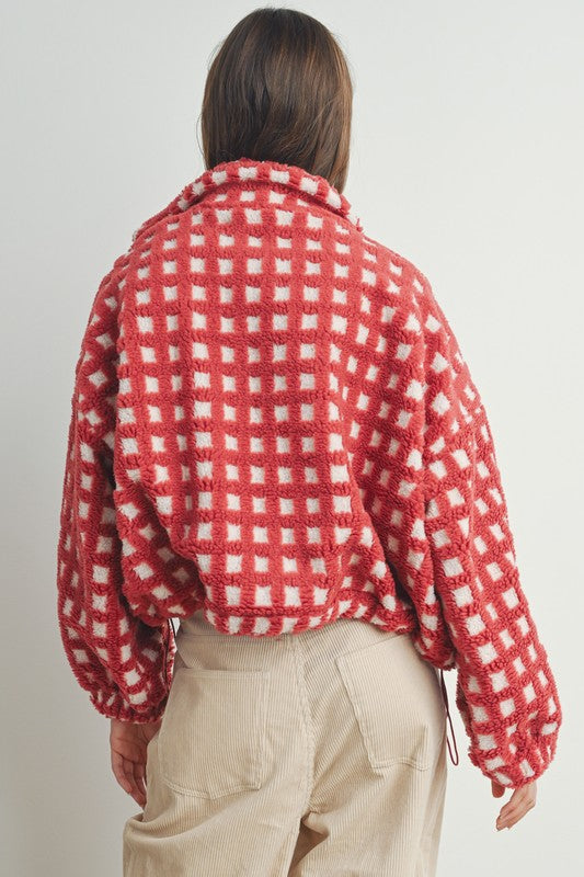 Cherry Check Fleece