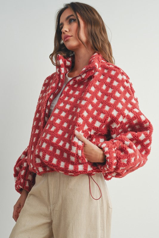 Cherry Check Fleece
