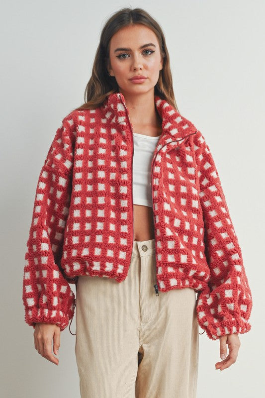 Cherry Check Fleece