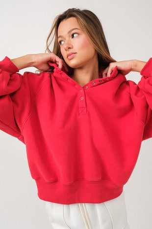 (Red) Button Collared Sweater