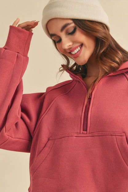 Berry Muse Scuba Quarter Zip Pullover