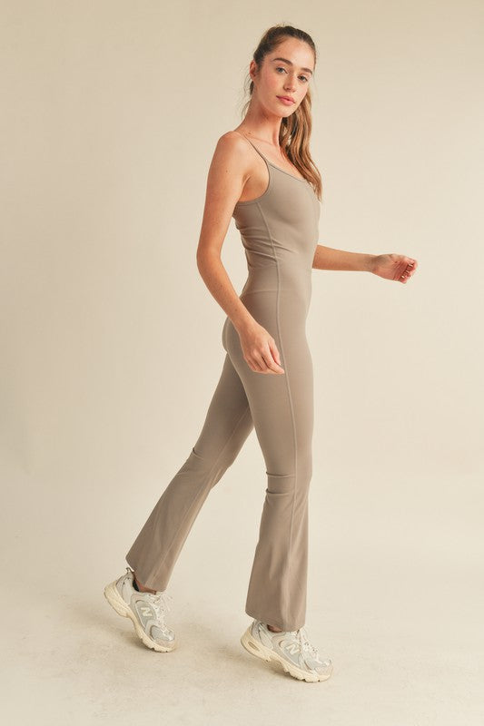Essential Taupe Flare Jumpsuit (Restock)