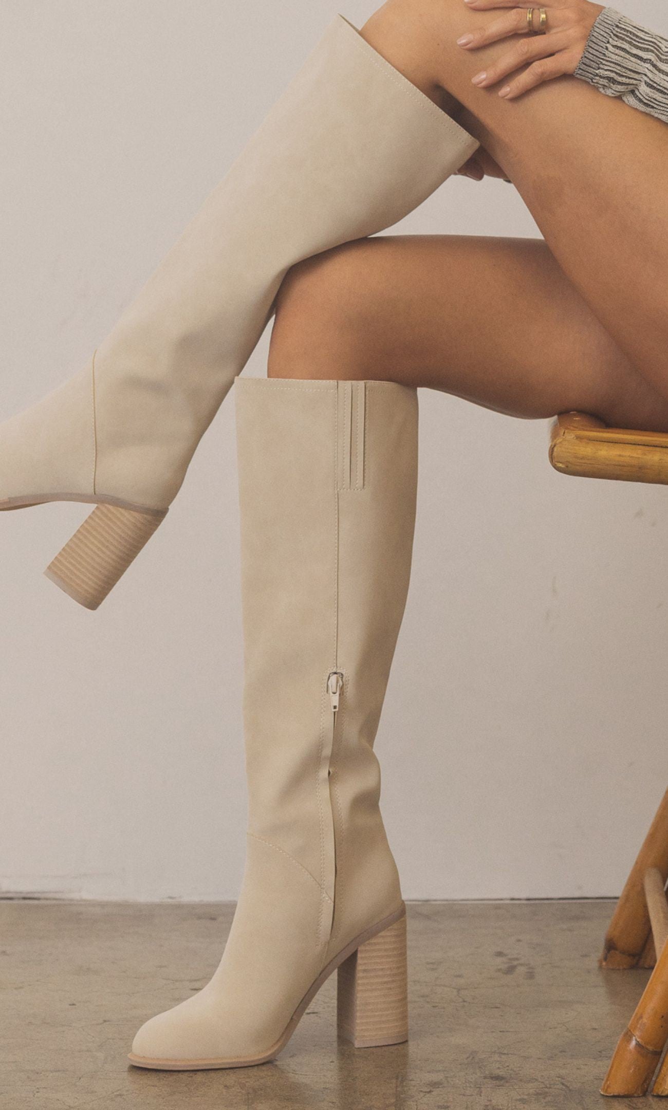 Light Grey Knee High Boots (PRE-ORDER/Restock)