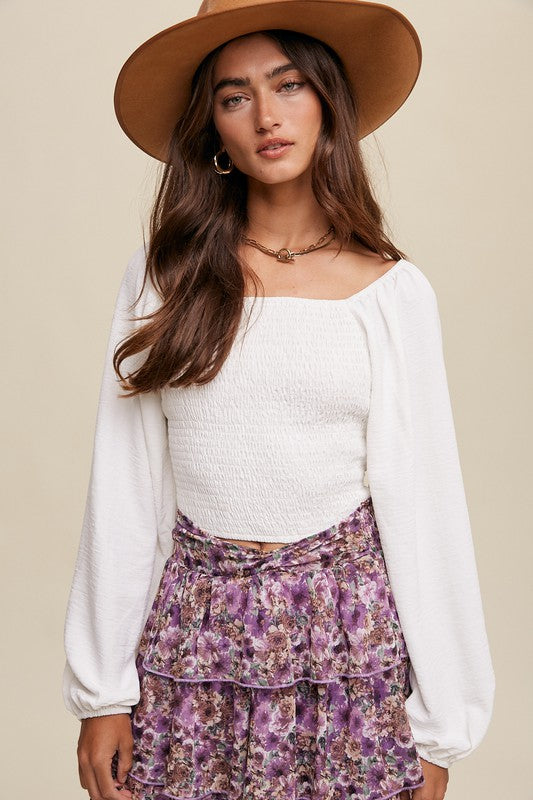 Square Neck Puff Sleeve Top