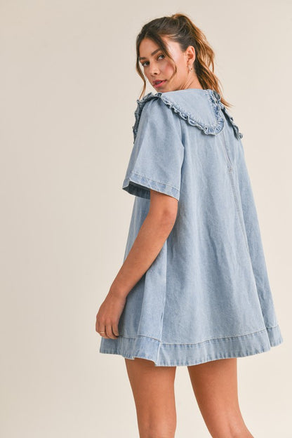 Denim Peter Pan Mini Dress