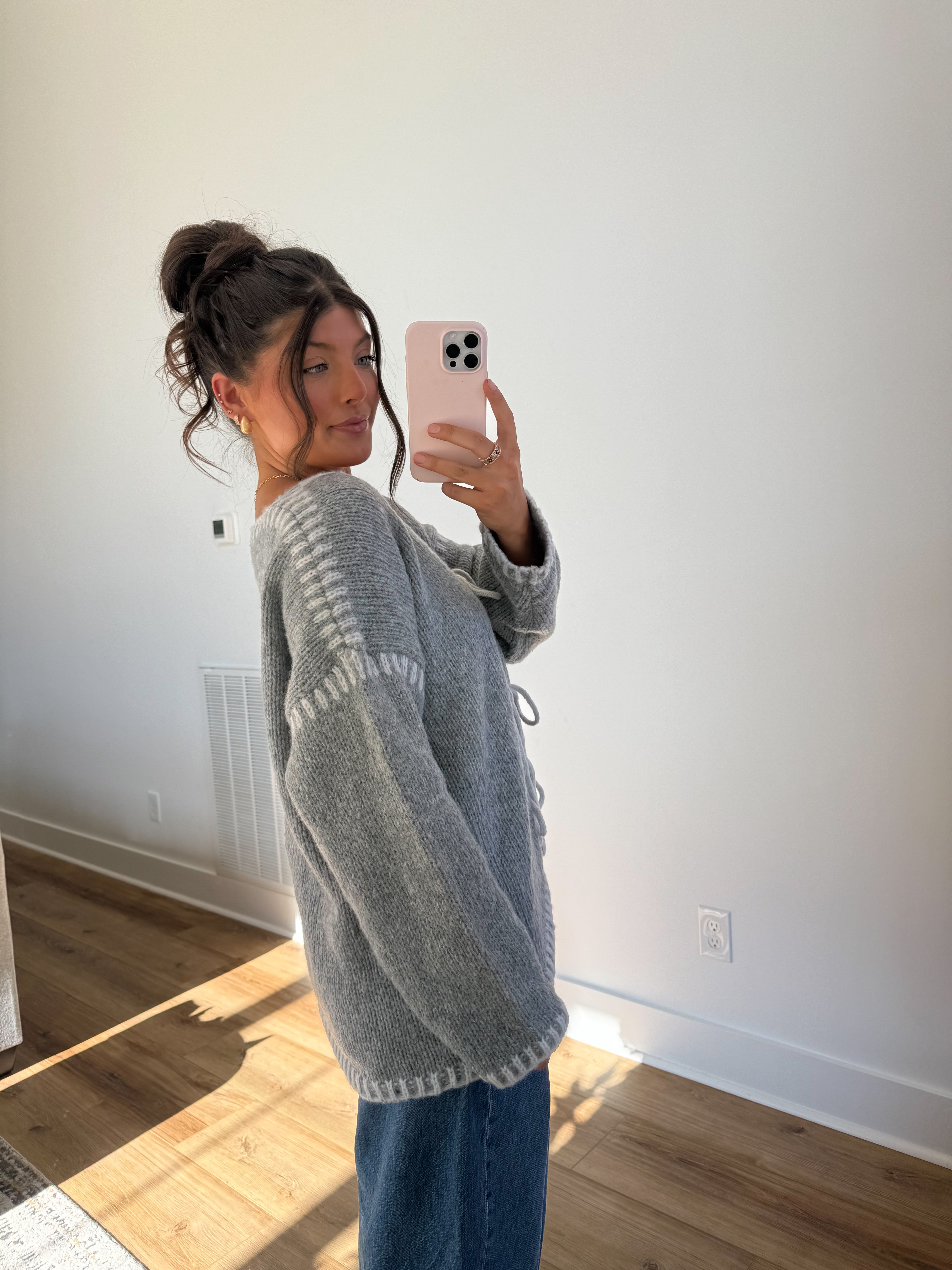 The Grace Tie Cardigan (Grey)