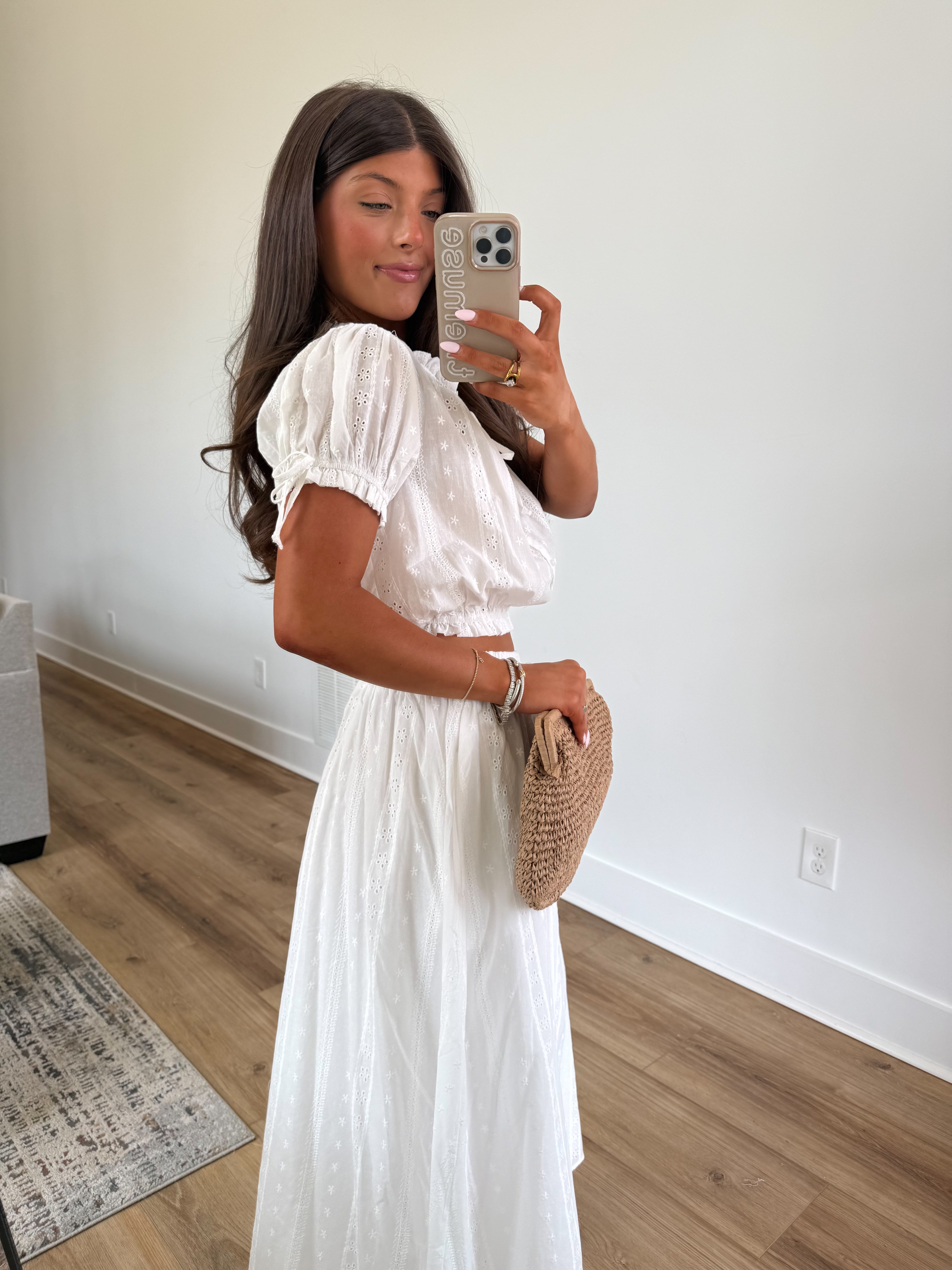 Sweet Eyelet Skirt Set