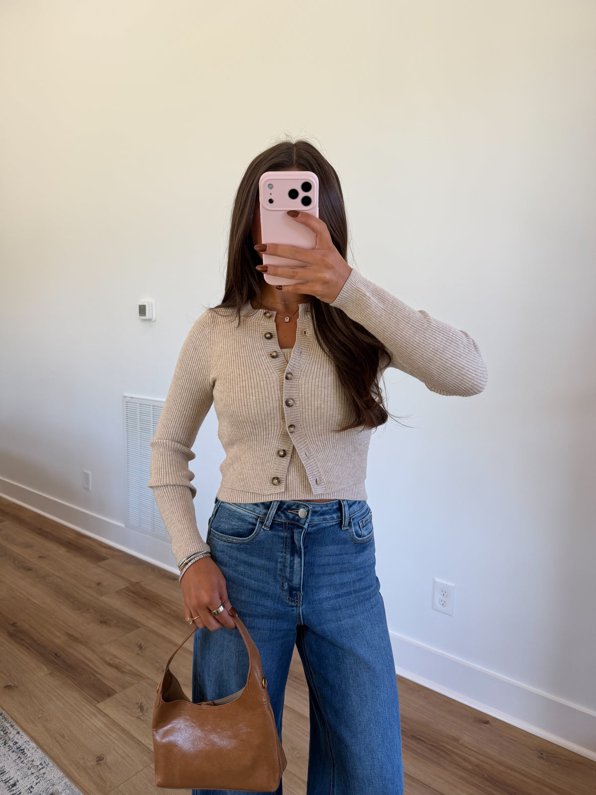 Classic Muse Cardigan & Tank (Tan)