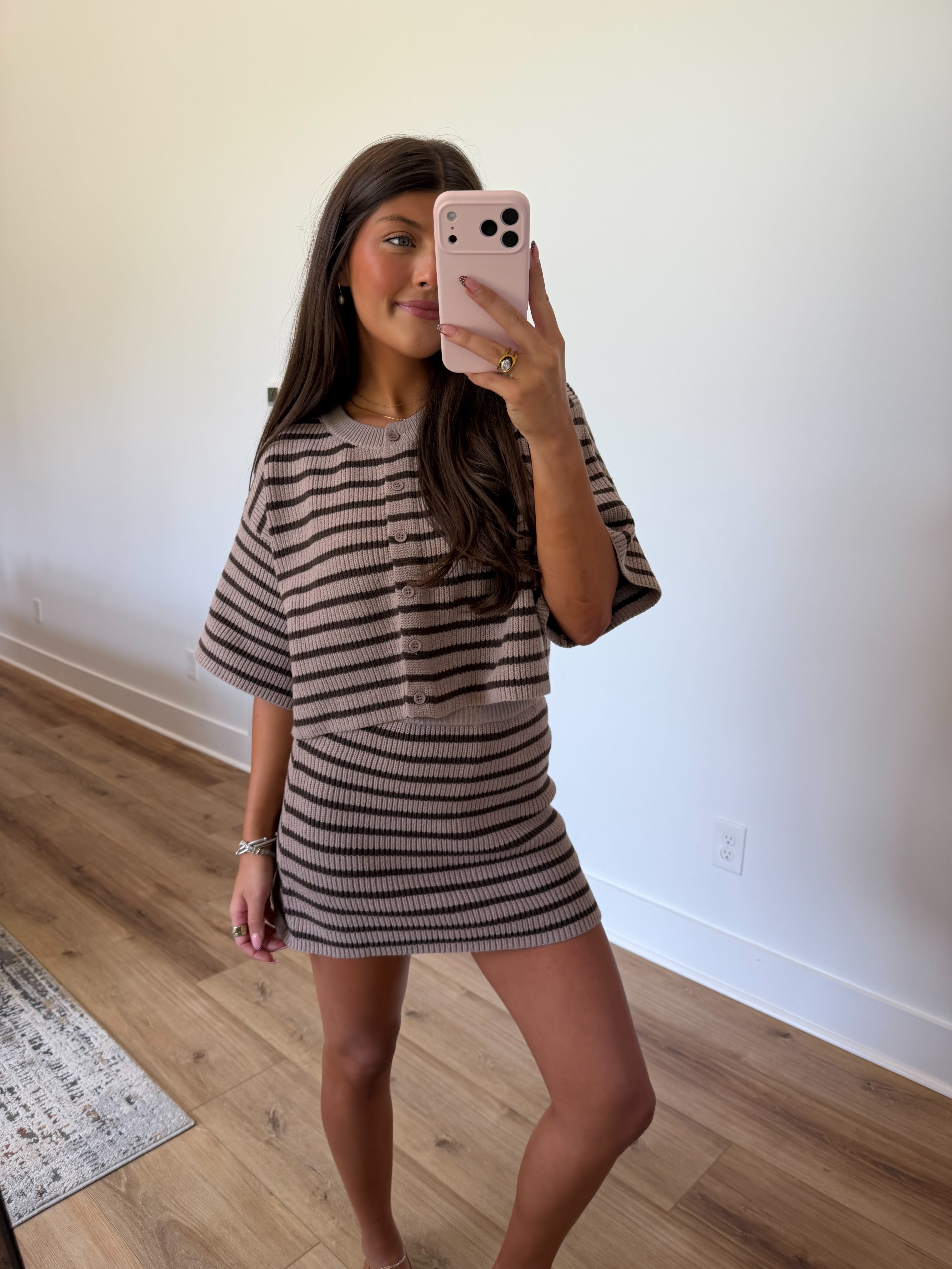 Acquired Stripe Skort Set