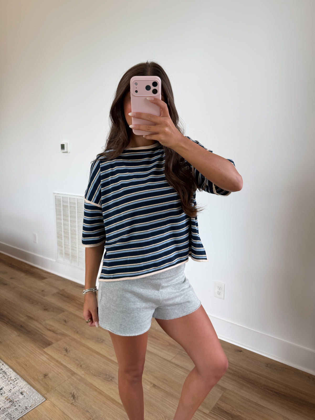 Retro Stripe Tee (Navy/Blue)