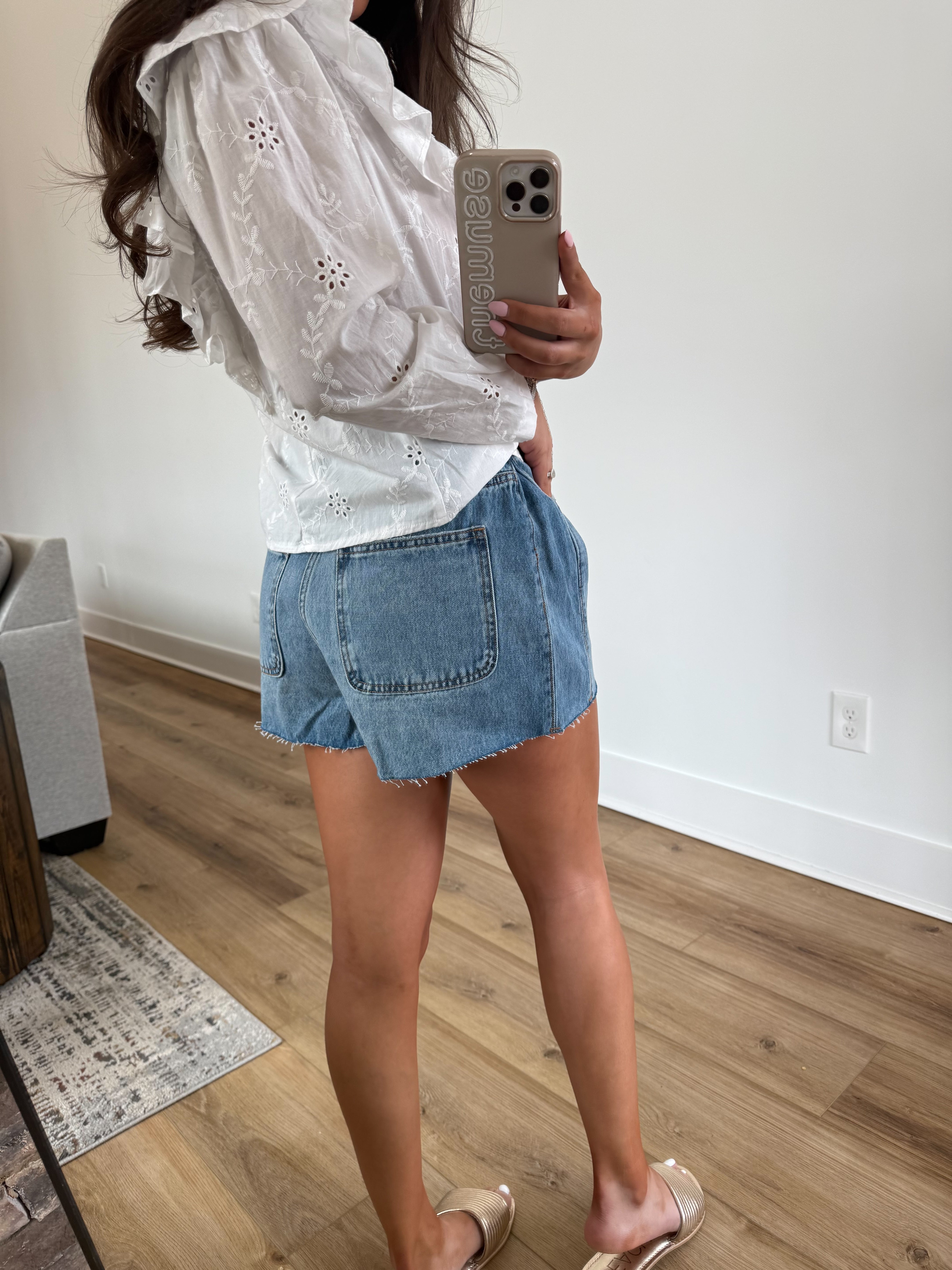 Denim Flare Shorts